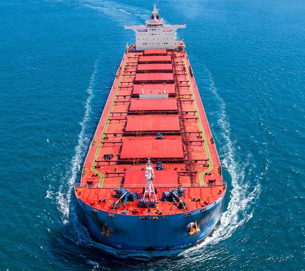 Bulk carrier at sea